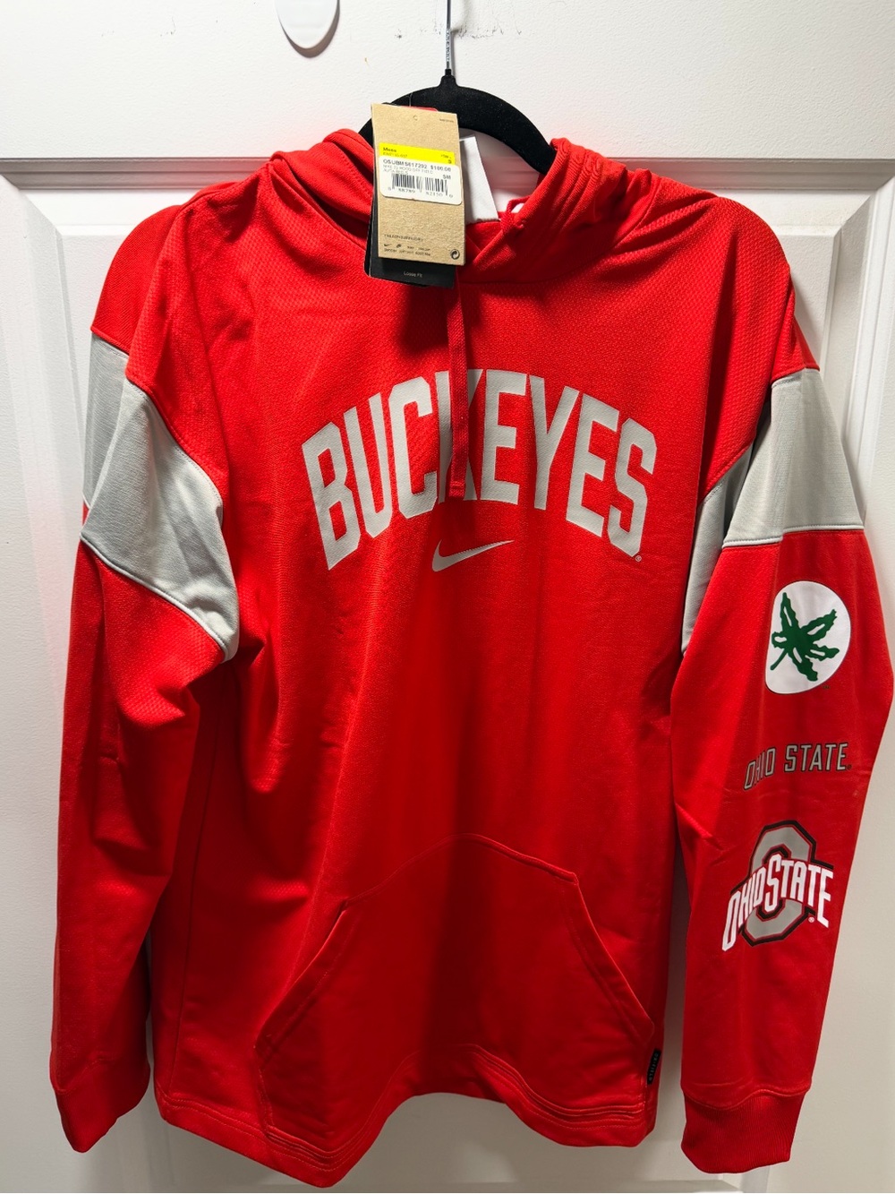 Nike official on field apparel Buckeyes Red Hooded Sweatshirt - Men's Small NWT